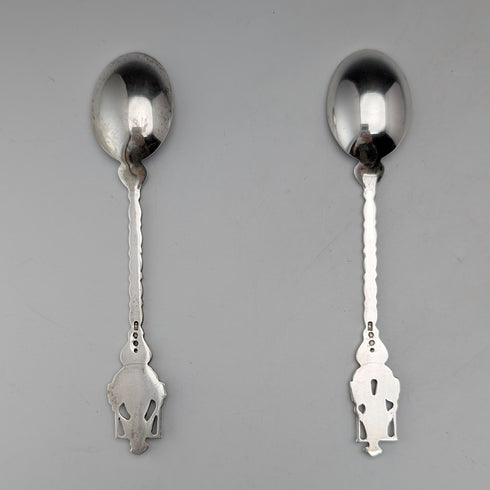 1967 年荷蘭復古歐陸銀茶匙一對,總計 22 克